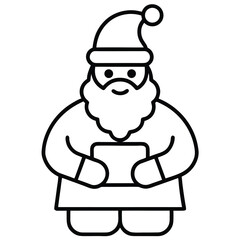 santa holding gift silhouette vector icon