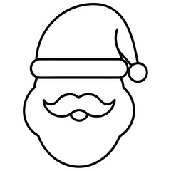 santa s hat and beard silhouette vector icon