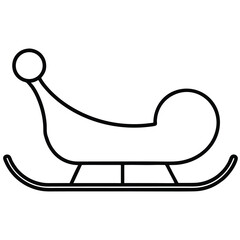 sleigh tracks silhouette vector icon