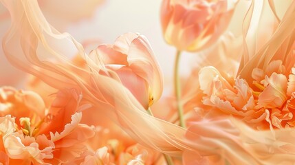 Golden Floral Stream — Abstract Spring Flow