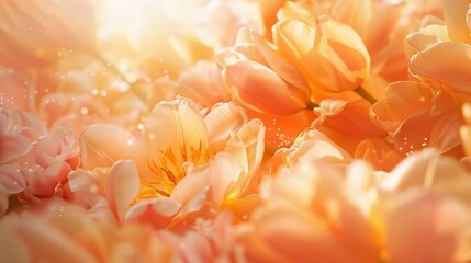 Soft Petal Waves in Golden Peach Light