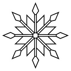 snowflake decoration silhouette vector icon