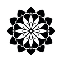 Bold Flower Mandala Line Art