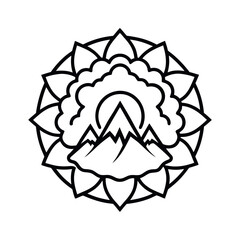 Mountain Cloud Mandala Pattern