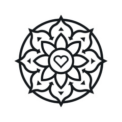 Heart Star Combo Mandala Design