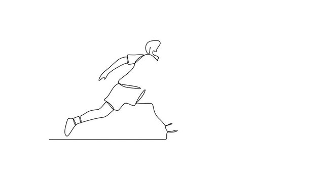 Animated self drawing of badminton video design illustration. Badminton is a racquet sport played using racquets to hit a shuttlecock across a net. Sport theme design vector illustration concept.