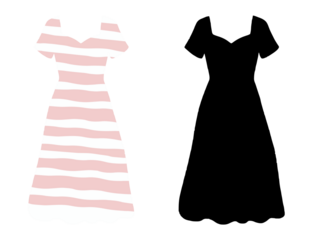 A modern dress illustration in stylish silhouette form ideal for boutique collections digital design projects and contemporary fashion art