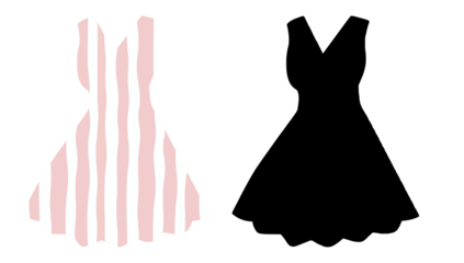 Elegant short dress black silhouette vector illustration Perfect for feminine style, boutique branding, and fashion design visuals