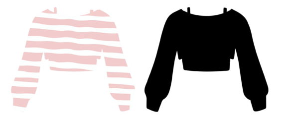 Elegant cropped cardigan vector illustration in black Perfect for casual fashion design, apparel layouts, and style projects