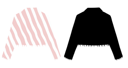 Stylish cropped jacket vector illustration in black silhouette Ideal for streetwear, outerwear, and modern design projects