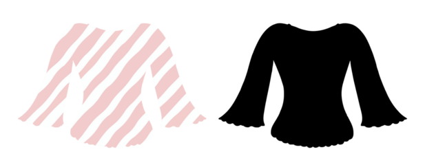 Stylish long sleeve top black vector illustration Perfect for autumn fashion, modern outfit templates, and clothing design