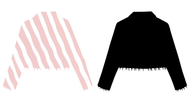 Stylish cropped jacket vector illustration in black silhouette Ideal for streetwear, outerwear, and modern design projects