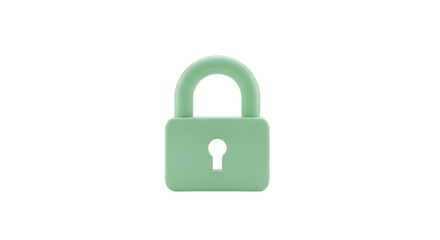 Simple green padlock icon on a white background