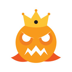 angry pumpkin king wearing a golden crown