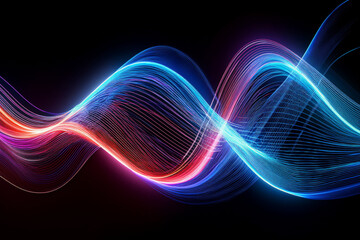 Vibrant Liquid Gradient Waves, Modern Colorful Wallpaper Design, Elegant Silk Flow, Smooth Curved Lines on Black Background