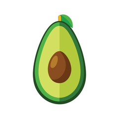 green avocado cut in half showing seed 