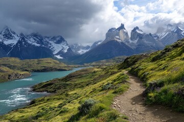 Obraz premium Trek in Chile s Patagonia at Torres del Paine National Park