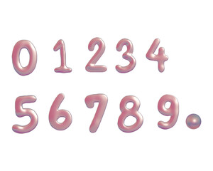 Realistic 3d numbers shiny pink and white color. Number in the form of pastel balloons. Template for products, advertising, web banners, leaflets, certificates and postcards.