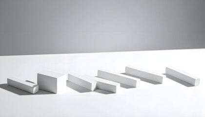 Fototapeta premium Geometric shapes with minimalist design on white background