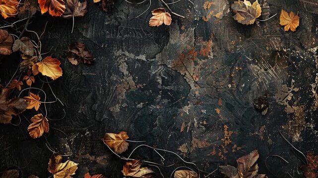 Video Pile of dry leaves scattered on the grass