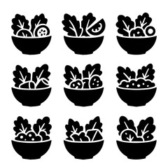 set of outline icons salad shapes vector on a white background
set of 9 line icons, vector, on a white background