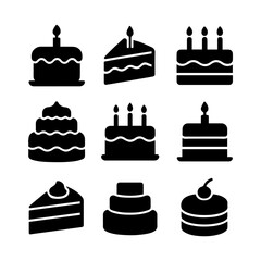 set of outline icons cake shapes vector on a white background
set of 9 line icons, vector, on a white background