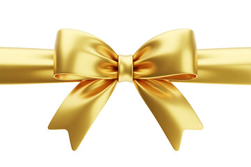 Fototapeta premium Elegant golden bow with flowing ribbons, symbolizing celebration, luxury, and a special occasion.