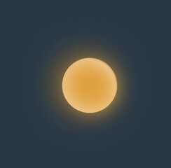 Glowing Moon Orb — Minimalist Golden Night Sky Illustration