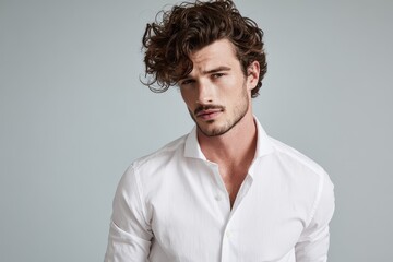Obraz premium Dressed in a white shirt he balances casualness with a touch of resolve