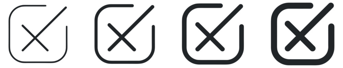 checkmark and X mark icon. check and uncheck icon vector. validation icon vector. for apps and websites.	