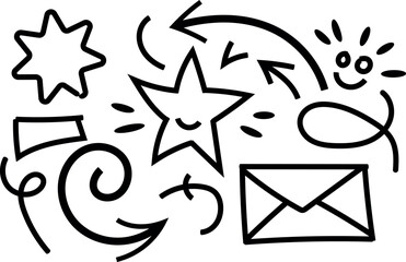 Doodle Illustration of Abstract Elements and Symbols for Creative Design