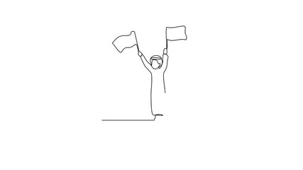 Animated self drawing of UAE National Day video design illustration. UAE National Day theme video design concept in simple linear continuous line style. Great design for UAE national holiday campaign
