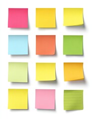 Fototapeta premium Colorful sticky notes arranged in a grid (2)