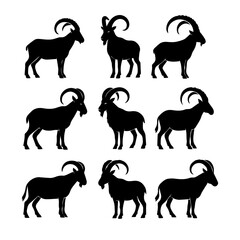 set of outline icons goat vector on a white background
set of 9 line icons, vector, on a white background