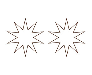 Obraz premium Star Shape Brown Outline Stroke Elements Creative Design Vector Illustration