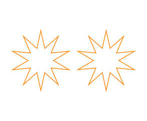 Fototapeta premium Star Shape Orange Outline Stroke Elements Creative Design Vector Illustration