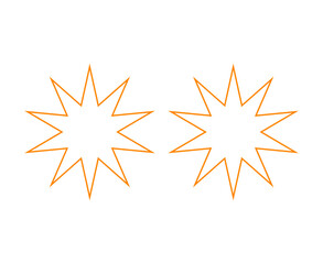 Fototapeta premium Star Shape Orange Outline Stroke Elements Creative Design Vector Illustration