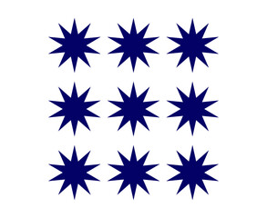 Obraz premium Star Shape Collection Blue Elements Creative Design Vector Illustration