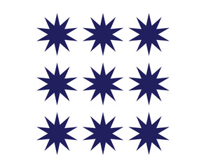 Star Shape Collection Blue Elements Creative Design Vector Illustration