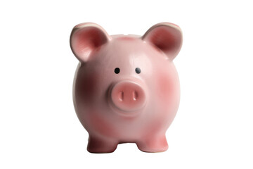 Obraz premium A pink piggy bank, a symbol of savings and financial security, isolated on a transparent background. background removed
