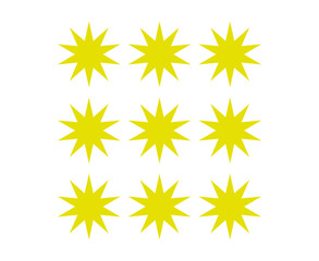 Star Shape Collection Yellow Elements Creative Design Vector Illustration