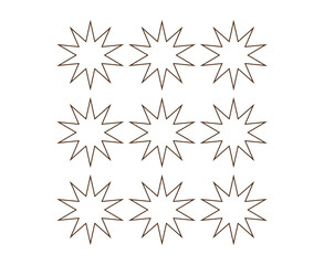 Obraz premium Star Shape Outline Collection Brown Elements Creative Design Vector Illustration