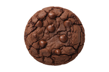 Fototapeta premium A delicious, chewy double chocolate chip cookie, perfectly baked and isolated on a transparent background. background removed