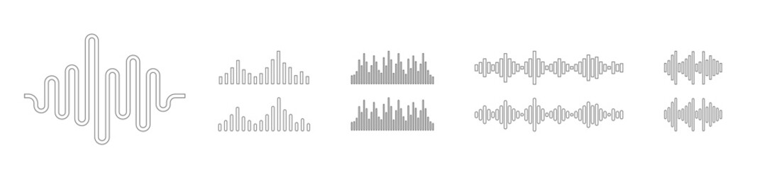 Soundwave vector icon. Sound waves icons. Audio wave logo concept.