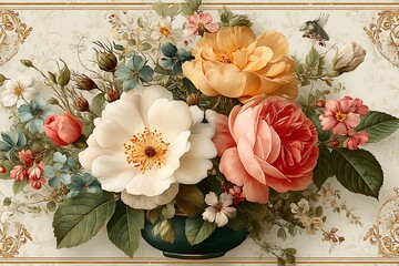beautiful vintage flower bouquet high resolution picture