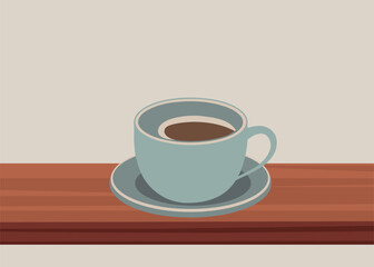 Coffee Cup Illustration , Minimalist Hot Drink Vector , Café, Espresso, and Morning Beverage Art for Logo & Design Projects