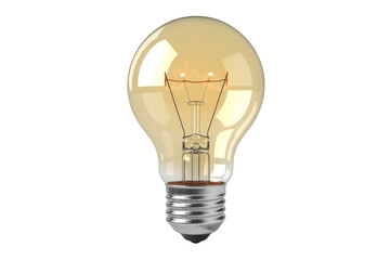 Fototapeta premium A glowing light bulb on a transparent background, symbolizing ideas and innovation. background removed