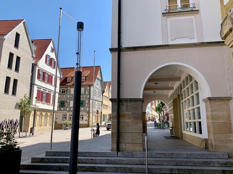 Innenstadt im Zentrum der Stadt Marbach am Neckar in Baden-W&uuml;rttemberg, Deutschland