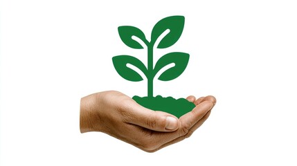 Gentle hands nurturing a vibrant green seedling, symbolizing growth, new beginnings, and sustainable development for a hopeful future.