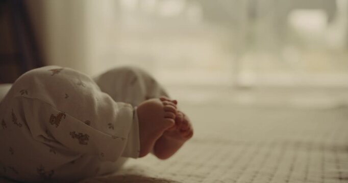 Close Up of Tiny Newborn Baby Feet